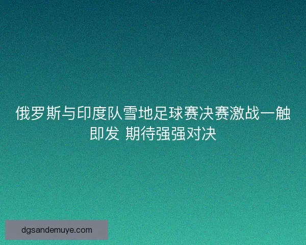 俄罗斯与印度队雪地足球赛决赛激战一触即发 期待强强对决 俄罗斯与印度队雪地足球赛决赛激战一触即发 期待强强对决