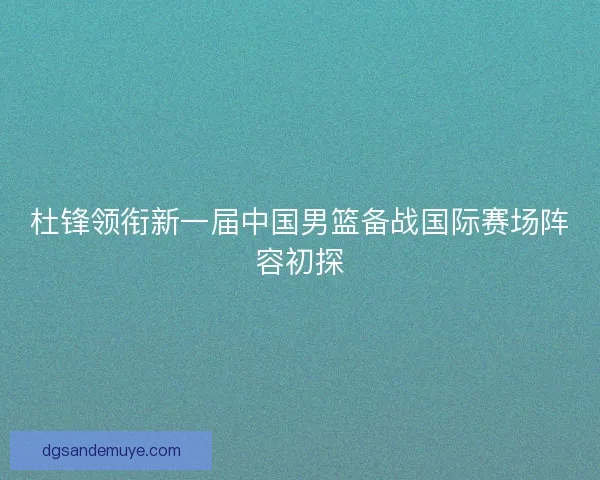 杜锋领衔新一届中国男篮备战国际赛场阵容初探