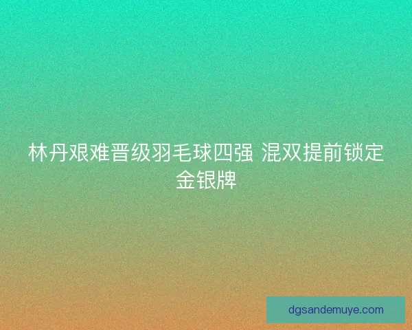 林丹艰难晋级羽毛球四强 混双提前锁定金银牌